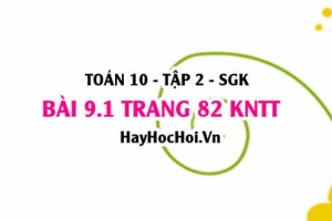 Bài 9.1 trang 82 Toán 10 tập 2 Kết nối tri thức